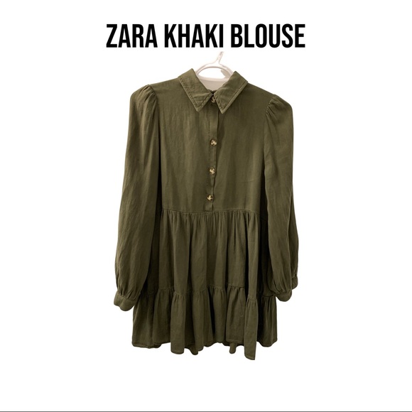 Zara khaki coloured blouse - Picture 1 of 2